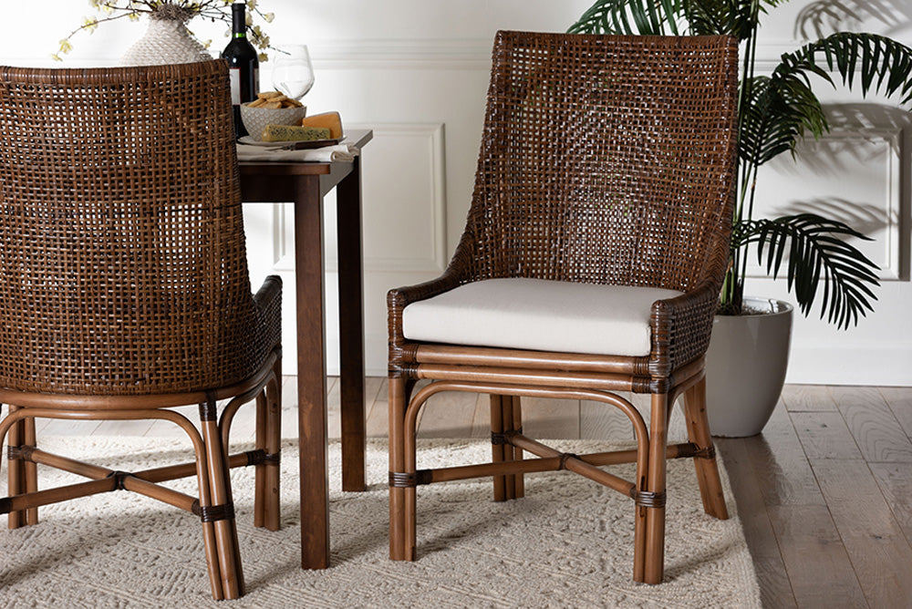 bali & pari - Bella Dining Chair - Bella-Coffee Antique/Rattan-DC view 2