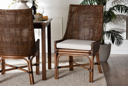bali & pari - Bella Dining Chair - Bella-Coffee Antique/Rattan-DC view 2