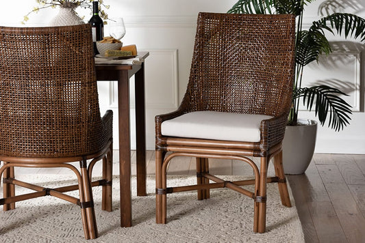 bali & pari - Bella Dining Chair - Bella-Coffee Antique/Rattan-DC view 2