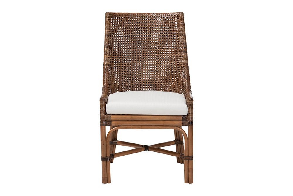 bali & pari - Bella Dining Chair - Bella-Coffee Antique/Rattan-DC view 3