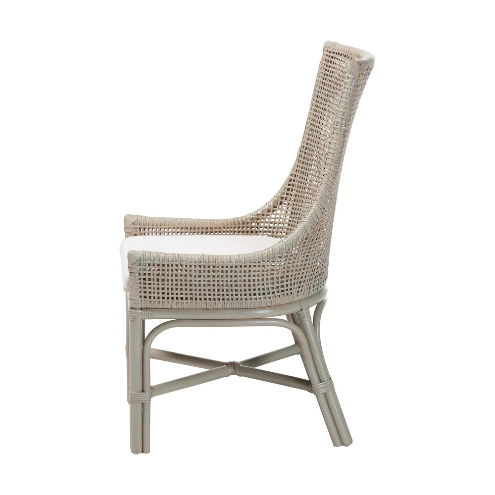 bali & pari - Bella Dining Chair in French Grey - Bella-French Grey/Rattan-DC view 3