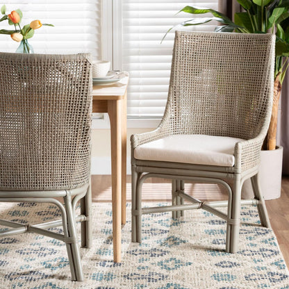 bali & pari - Bella Dining Chair in French Grey - Bella-French Grey/Rattan-DC view 8