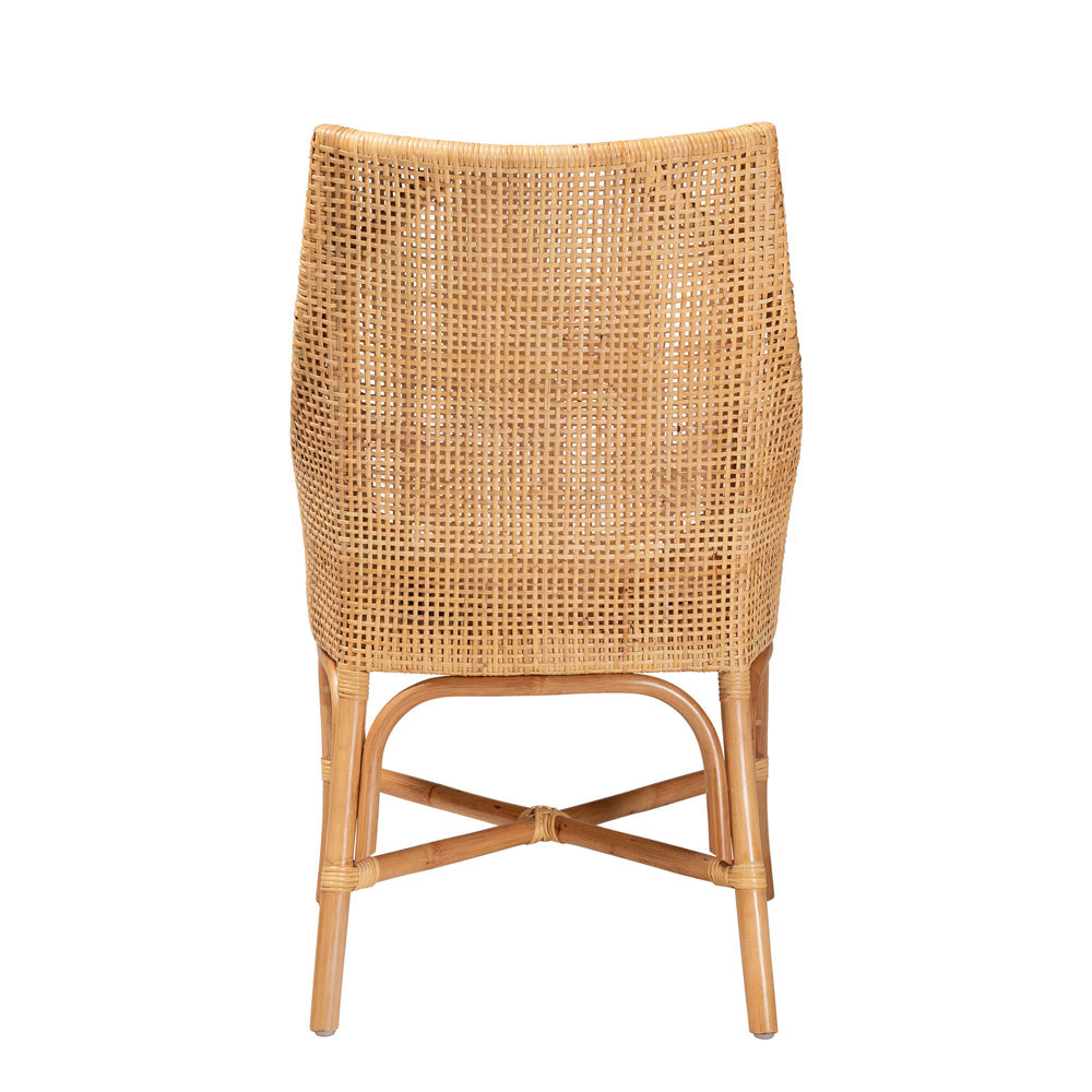 bali & pari - Bella Dining Chair in White/Natural Brown - Bella-Rattan-DC view 4