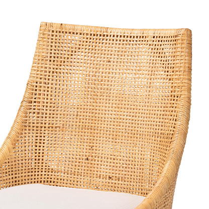 bali & pari - Bella Dining Chair in White/Natural Brown - Bella-Rattan-DC view 5