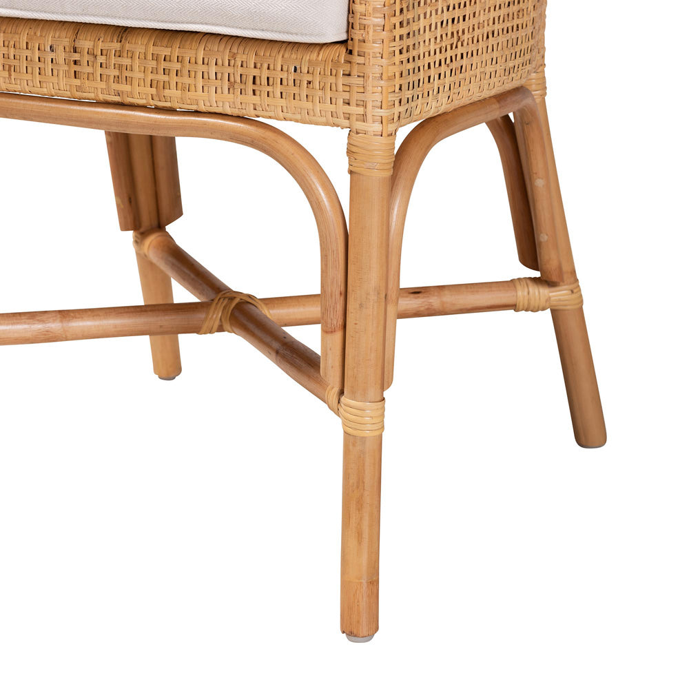 bali & pari - Bella Dining Chair in White/Natural Brown - Bella-Rattan-DC view 6