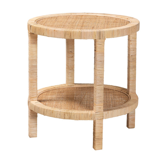 bali & pari - Bella End Table in Natural Brown - Bella-Rattan-ET view 1