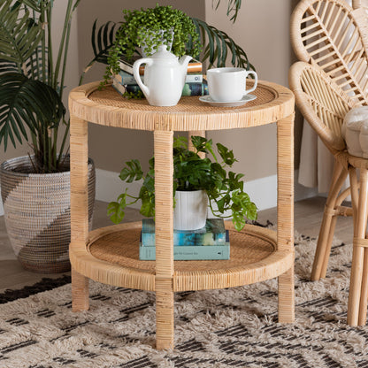 bali & pari - Bella End Table in Natural Brown - Bella-Rattan-ET view 6