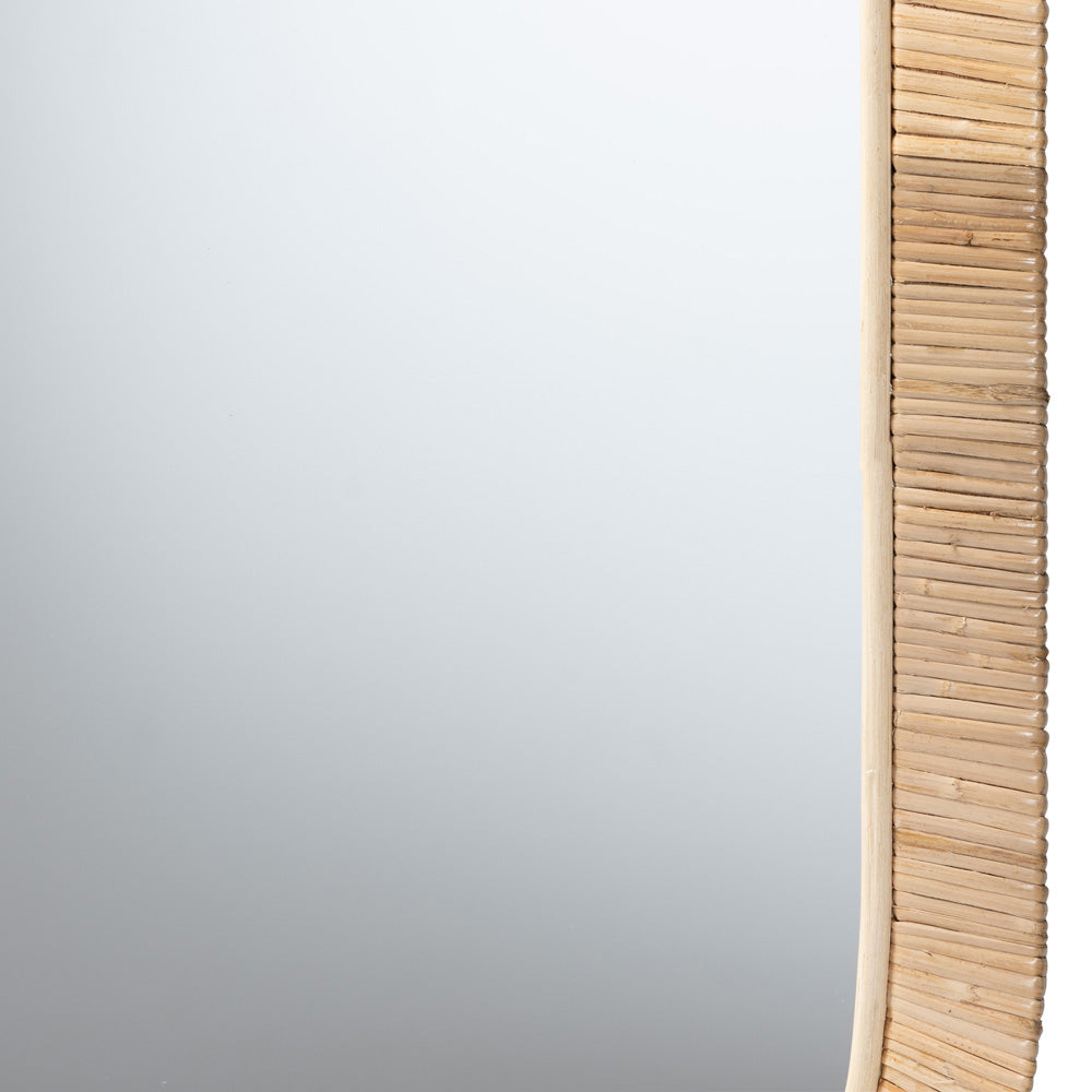 bali & pari - Bella Mirror in Natural Brown - Bella-Hardwood-Oval-Mirror view 2