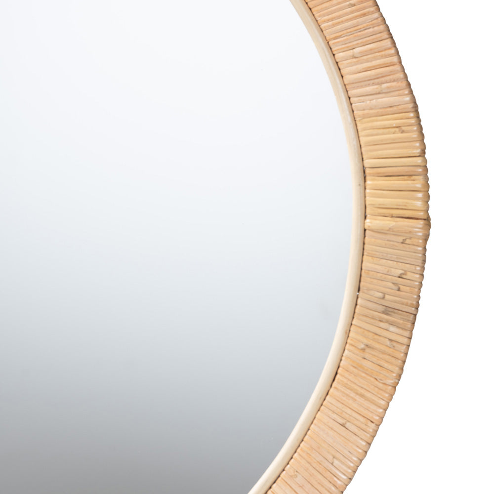 bali & pari - Bella Mirror in Natural Brown - Bella-Hardwood-Round-Mirror view 2