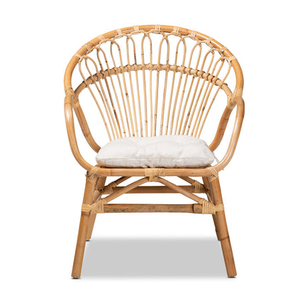 bali & pari - Benicia Dining Chair in White/Natural Brown - DC818-Rattan-DC view 2