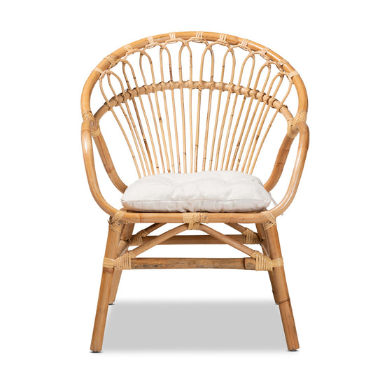 bali & pari - Benicia Dining Chair in White/Natural Brown - DC818-Rattan-DC view 2