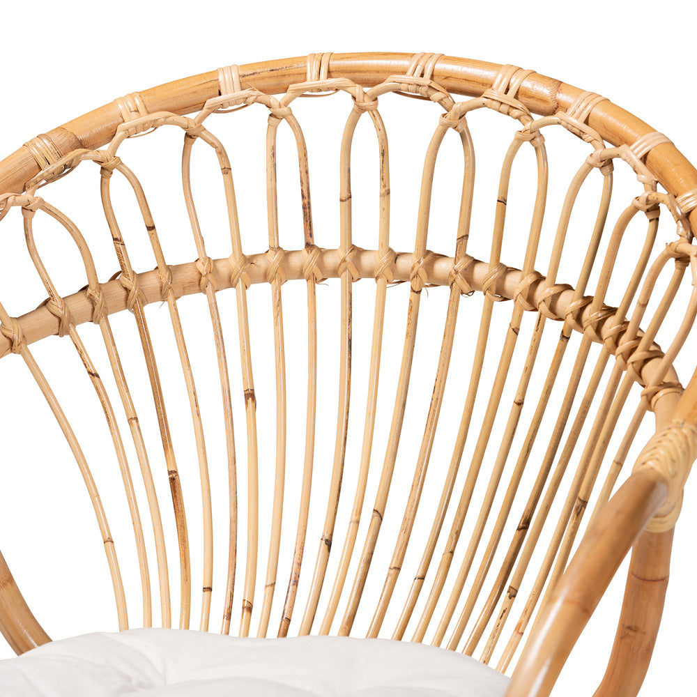 bali & pari - Benicia Dining Chair in White/Natural Brown - DC818-Rattan-DC view 5