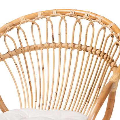 bali & pari - Benicia Dining Chair in White/Natural Brown - DC818-Rattan-DC view 5