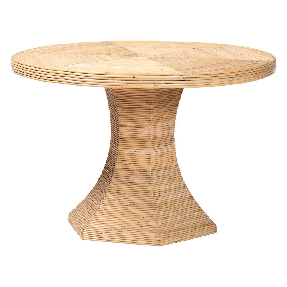 bali & pari - BenitoDining Table in Natural Rattan - Benito-Wooden/Rattan-Light Honey-DT view 1