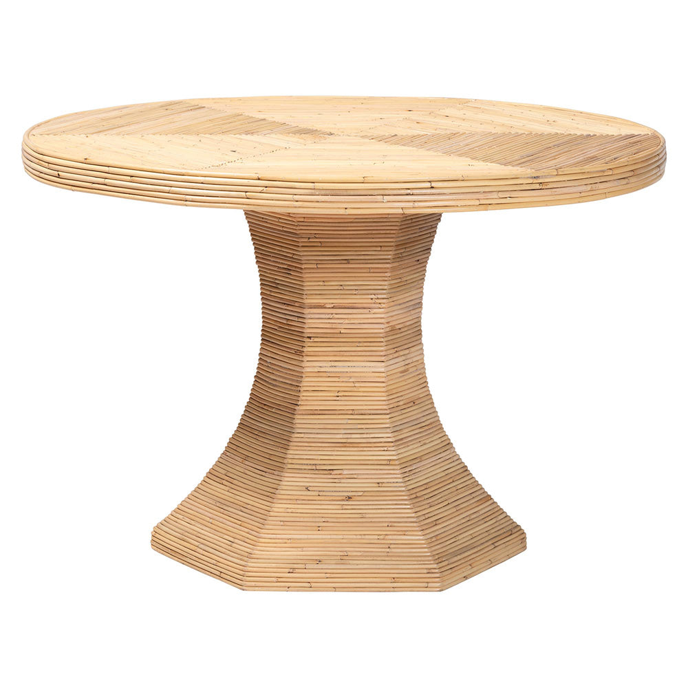 bali & pari - BenitoDining Table in Natural Rattan - Benito-Wooden/Rattan-Light Honey-DT view 2