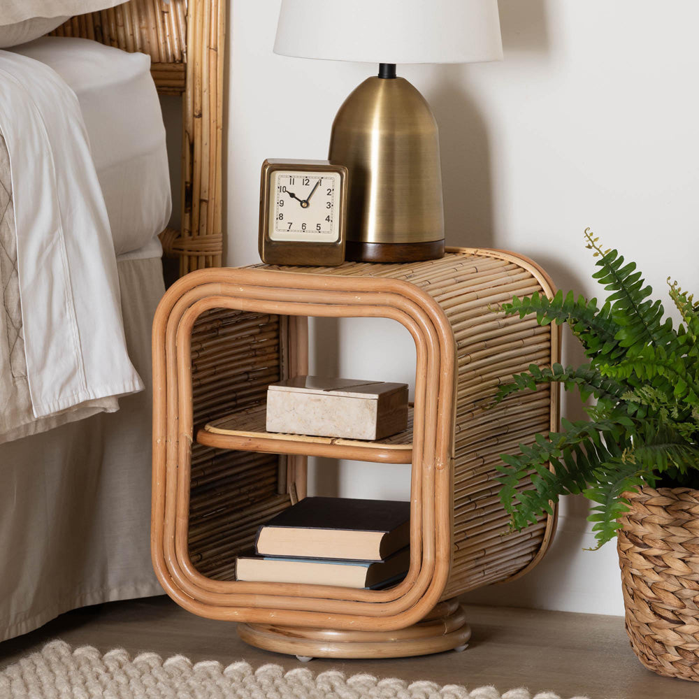 bali & pari - Bethari Nightstand in Natural - WS056-Natural Rattan-NS view 6