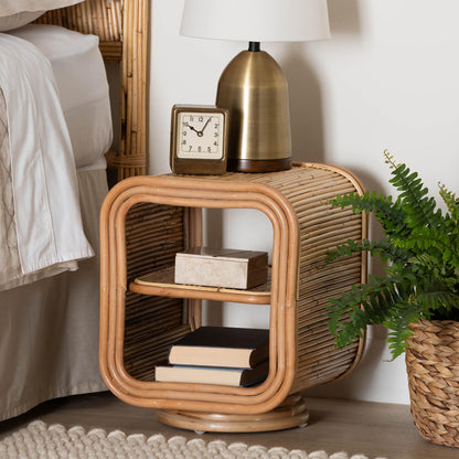bali & pari - Bethari Nightstand in Natural - WS056-Natural Rattan-NS view 6
