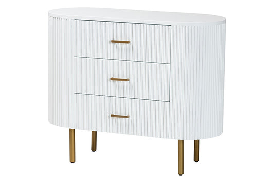 bali & pari - Beyla Dresser - SVN-1240-White/Gold-Dubai-3DW-Dresser view 1