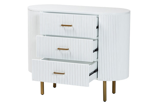bali & pari - Beyla Dresser - SVN-1240-White/Gold-Dubai-3DW-Dresser view 2