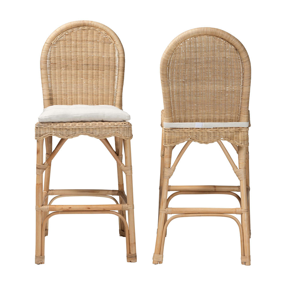 bali & pari - Bilu Set of 2 Bar Stools in Natural - DC829-BS-Bilu-Light Honey Rattan-Bar Stool view 2