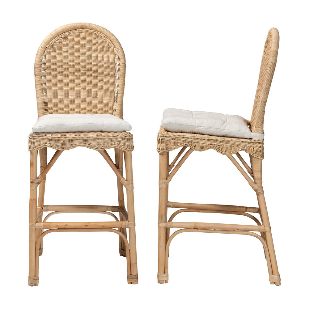bali & pari - Bilu Set of 2 Bar Stools in Natural - DC829-BS-Bilu-Light Honey Rattan-Bar Stool view 3
