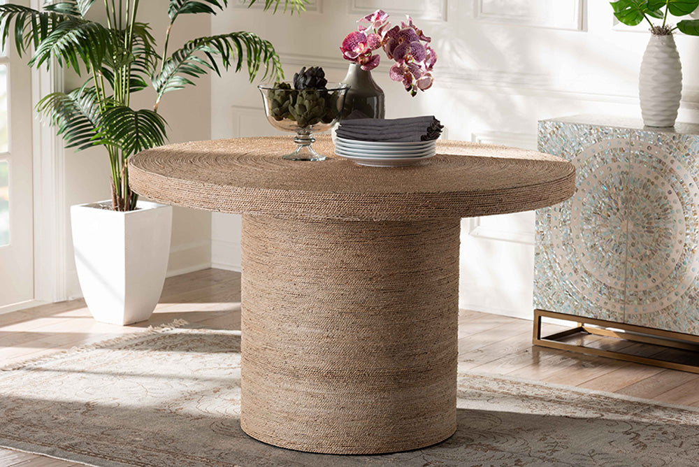 bali & pari - Bistra Dining Table - F233-FT7-Wood & Seagrass-Dining Table view 5