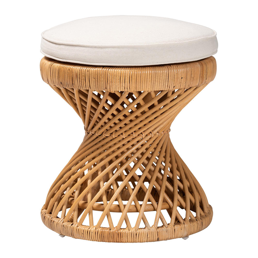 bali & pari - Borneo Footstool in Light Honey - Borneo-Light Honey-Rattan-Stool view 1