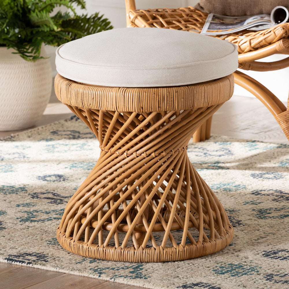 bali & pari - Borneo Footstool in Light Honey - Borneo-Light Honey-Rattan-Stool view 4