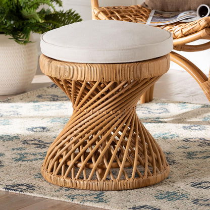 bali & pari - Borneo Footstool in Light Honey - Borneo-Light Honey-Rattan-Stool view 4
