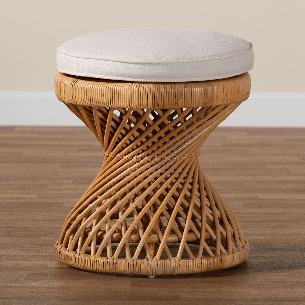 bali & pari - Borneo Footstool in Light Honey - Borneo-Light Honey-Rattan-Stool view 5