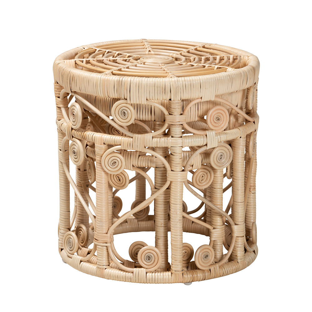 bali & pari - Bowie Set of 2 End Tables in Natural Brown - RT010-Rattan-Nesting Table view 2