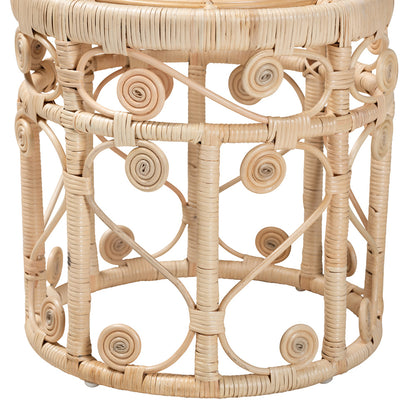 bali & pari - Bowie Set of 2 End Tables in Natural Brown - RT010-Rattan-Nesting Table view 3