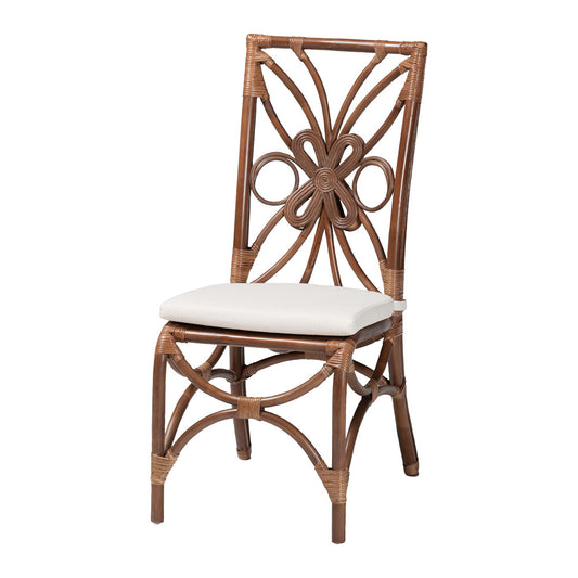bali & pari  - Brama Dining Chair in Light Brown - Brama-Light Brown Rattan-Cushion-DC view 1