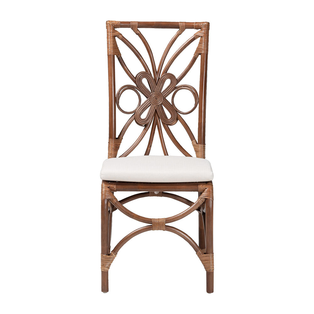 bali & pari  - Brama Dining Chair in Light Brown - Brama-Light Brown Rattan-Cushion-DC view 2
