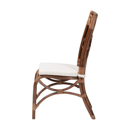 bali & pari  - Brama Dining Chair in Light Brown - Brama-Light Brown Rattan-Cushion-DC view 3