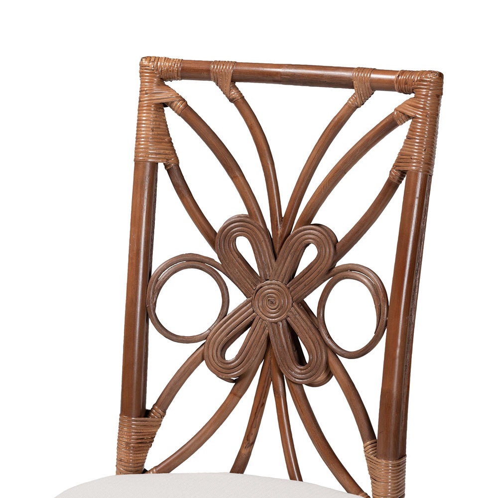 bali & pari  - Brama Dining Chair in Light Brown - Brama-Light Brown Rattan-Cushion-DC view 5
