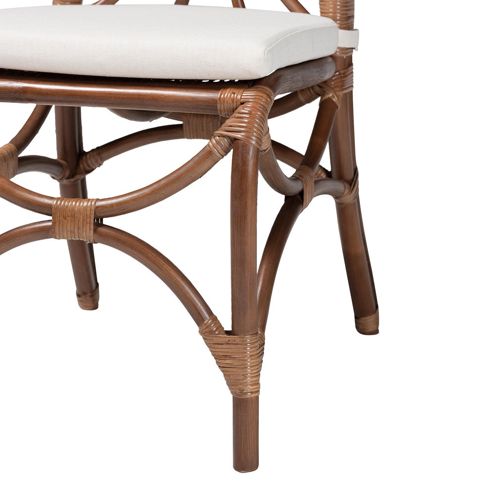 bali & pari  - Brama Dining Chair in Light Brown - Brama-Light Brown Rattan-Cushion-DC view 6