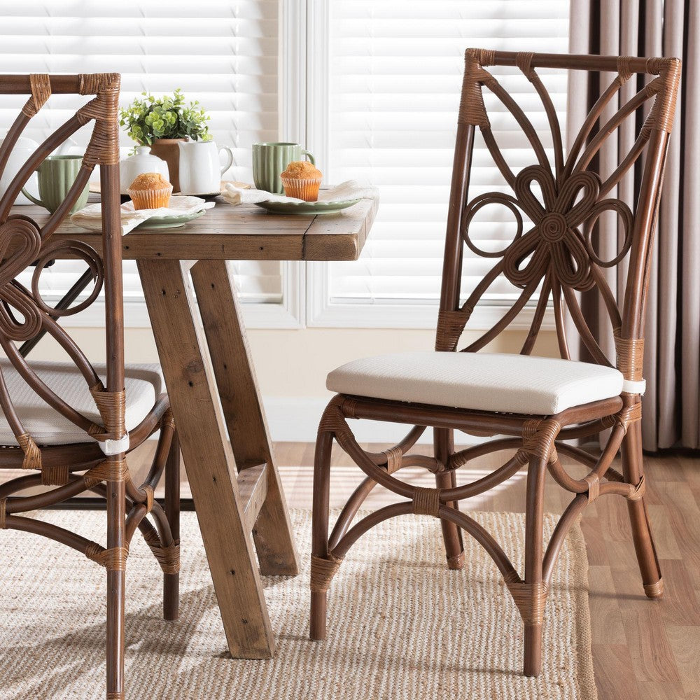 bali & pari  - Brama Dining Chair in Light Brown - Brama-Light Brown Rattan-Cushion-DC view 8