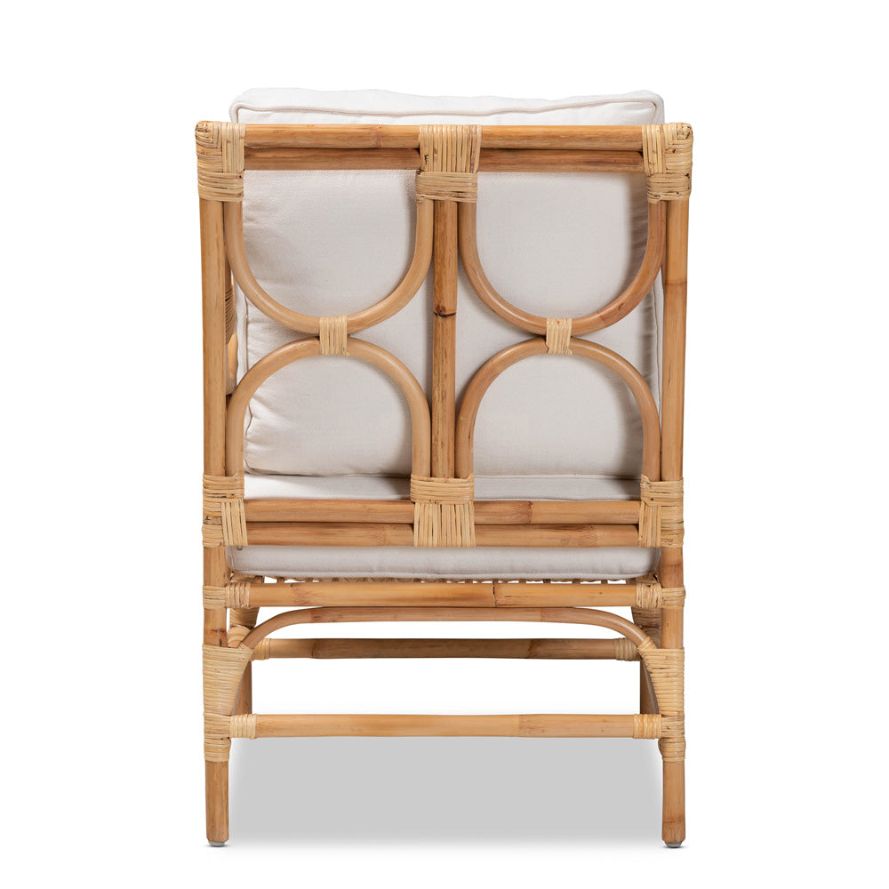 bali & pari - Brandon Chair in White/Natural Brown - Brandon-Rattan-Armchair view 4