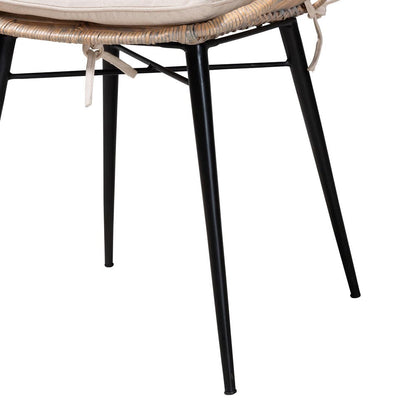 bali & pari - Brenna Set of 2 Dining Chairs in Greywash/Natural Brown/White - Bianca-Light Grey Rattan-DC view 5