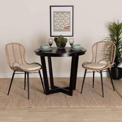 bali & pari - Brenna Set of 2 Dining Chairs in Greywash/Natural Brown/White - Bianca-Light Grey Rattan-DC view 7