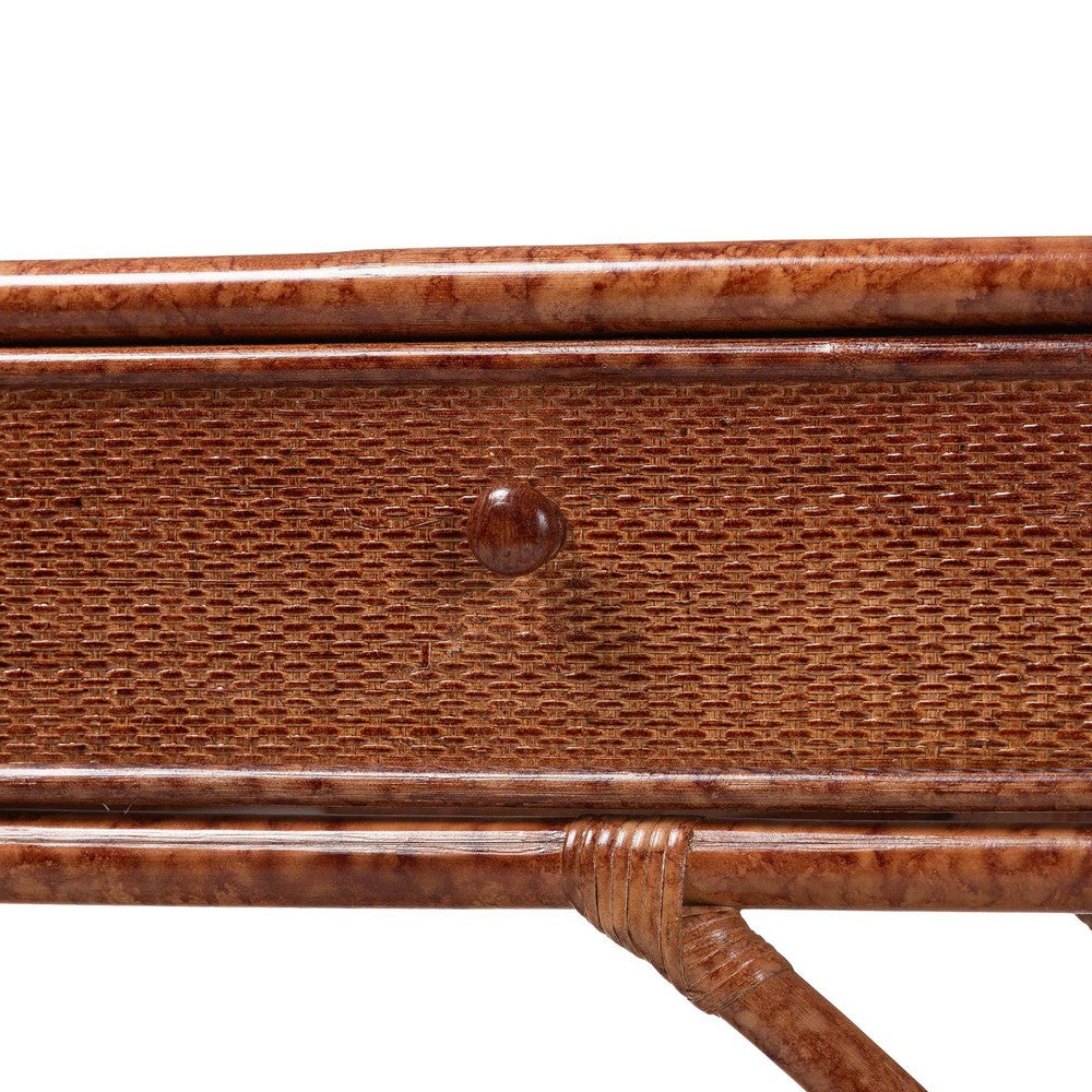 bali & pari - Brier Console Table in Marbled Tortoise Brown - Brier-Tortoise/Rattan-Console Table view 6