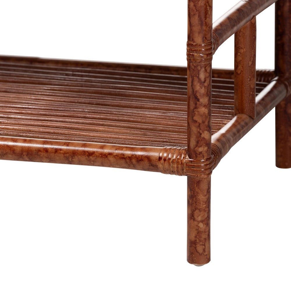 bali & pari - Brier Console Table in Marbled Tortoise Brown - Brier-Tortoise/Rattan-Console Table view 7