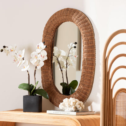 bali & pari - Brisia Mirror in Natural Brown - F247-FT7-Mirror view 3