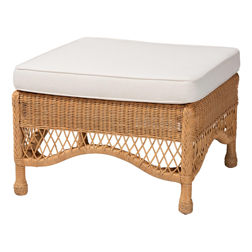 bali & pari - Brooklyn Ottoman in Light Honey - Broklyn-Light Honey Rattan-Stool view 1