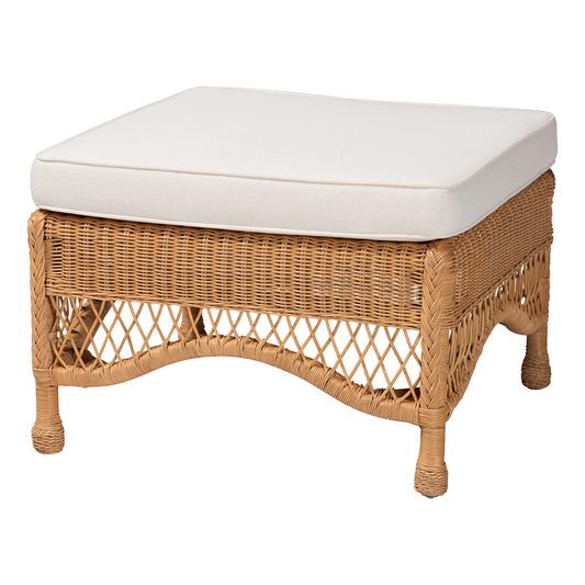 bali & pari - Brooklyn Ottoman in Light Honey - Broklyn-Light Honey Rattan-Stool view 1