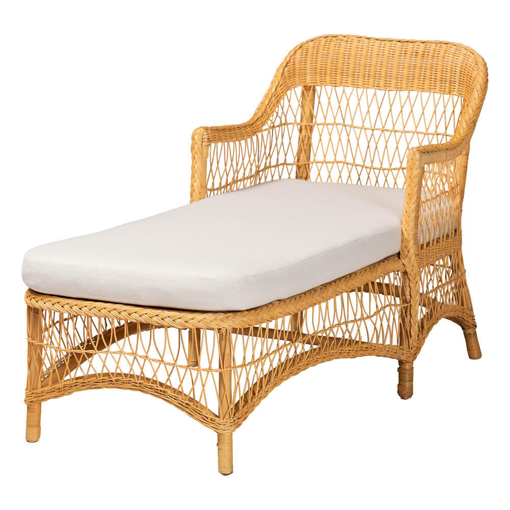 bali & pari - BrunoChaise in Light Honey - Bruno-Light Honey/Rattan-Cushion-Lounger view 1