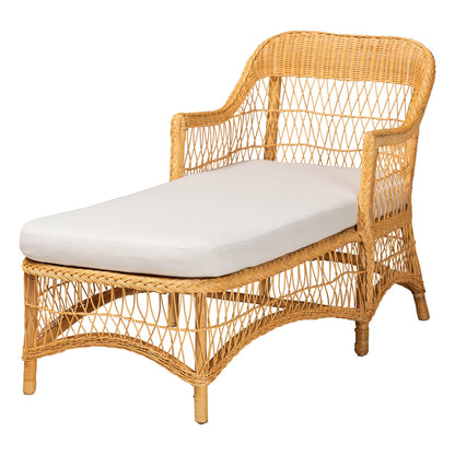 bali & pari - BrunoChaise in Light Honey - Bruno-Light Honey/Rattan-Cushion-Lounger view 1