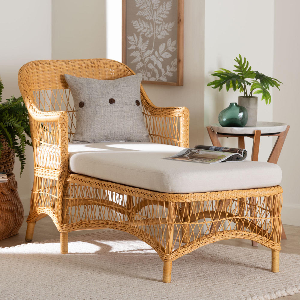 bali & pari - BrunoChaise in Light Honey - Bruno-Light Honey/Rattan-Cushion-Lounger view 9