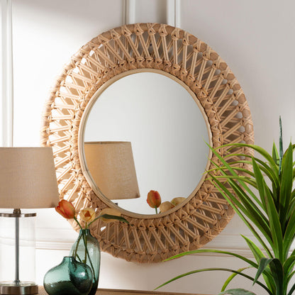 bali & pari - Burris Mirror in Natural - WS122-Natural Rattan-Mirror view 3